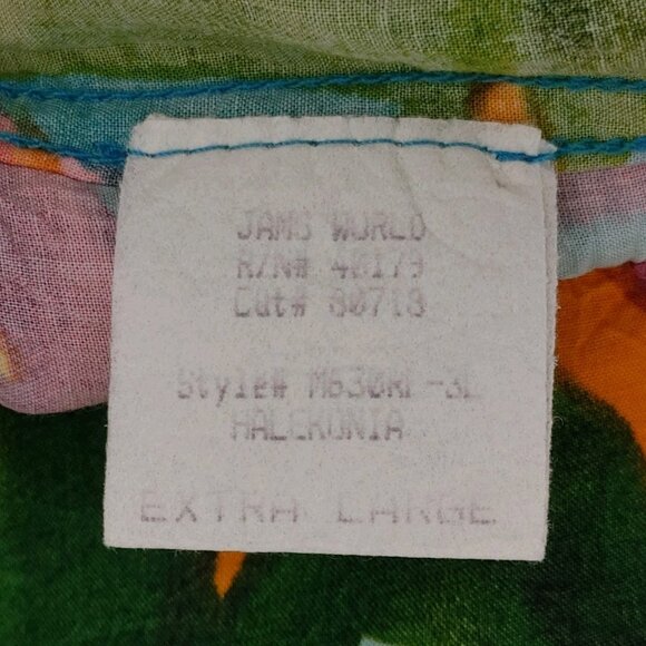 Vintage Jams World Hawaiian Shirt Tropical Bloom Men's XL (READ MEASUREMENTS IN - Picture 10 of 10